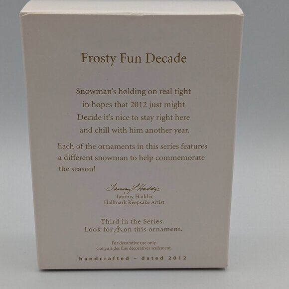 Hallmark Keepsake Frosty Fun Decade 2012, 3rd in Series, Christmas Ornament - Picture 8 of 10